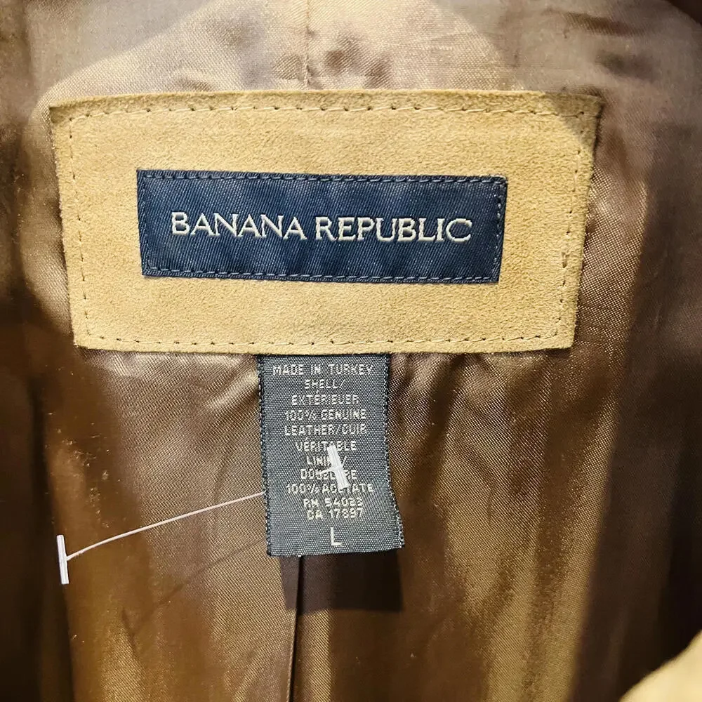 Banana Republic Suede Leather Garage Jacket – Men’s – Large - Tan